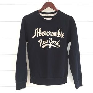 ABERCROMBIE & FITCH Navy Crew Neck Sweatshirt